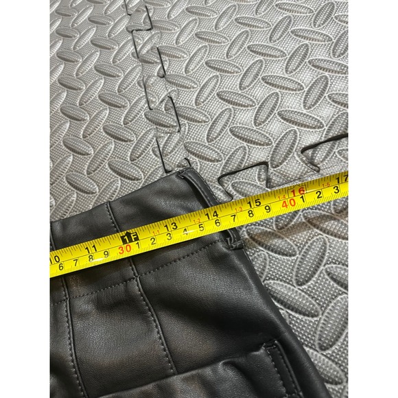 Maeve The Colette Full Length Pants Womens 27 Black Faux Leather Wide Leg - Picture 7 of 9